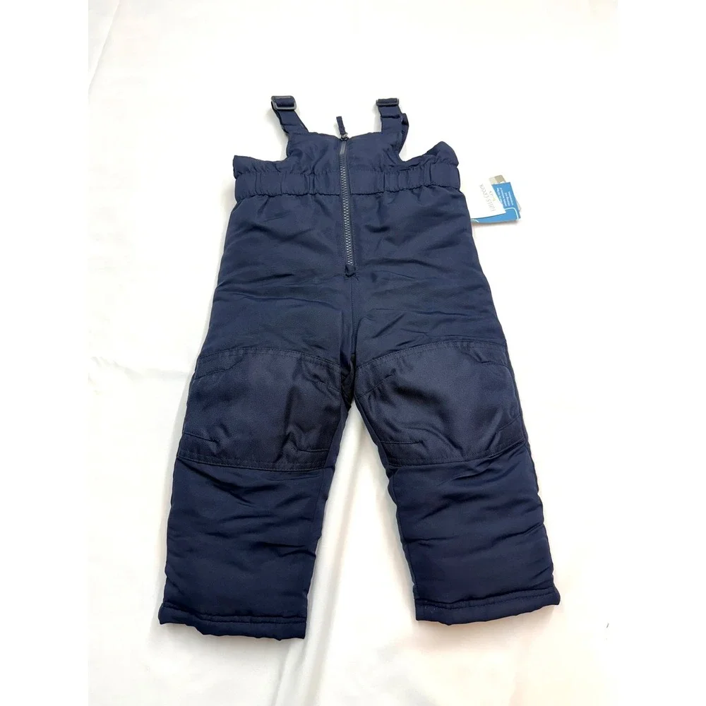 FALLS CREEK $30 New Unisex Kids Navy Blue Adjustable Strap Reinforced Snow Bibs